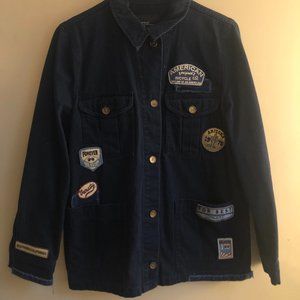 Zara Denim Utility Jacket, Dark Navy